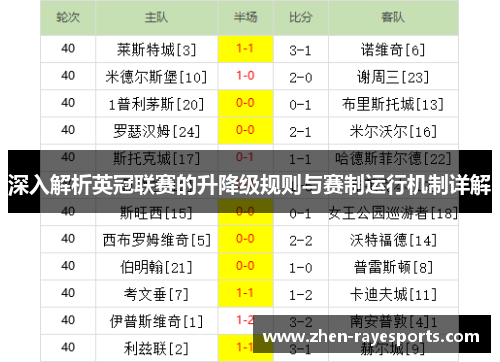深入解析英冠联赛的升降级规则与赛制运行机制详解 深入解析英冠联赛的升降级规则与赛制运行机制详解